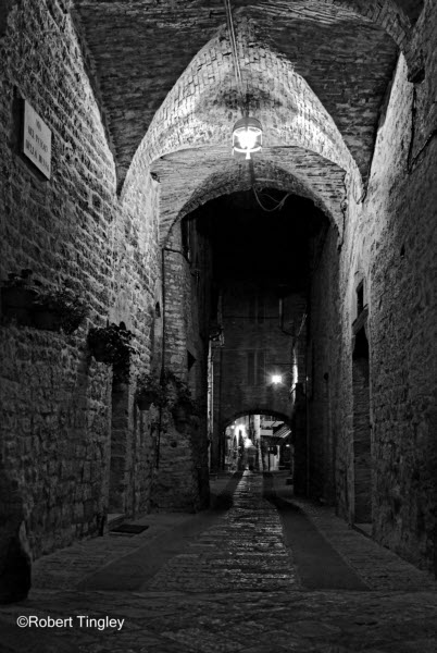 Assisi at Night #15 BW